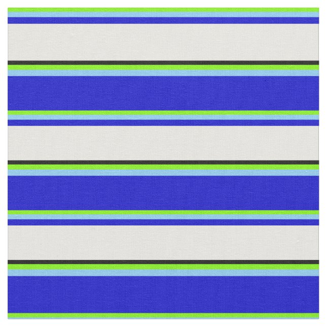 Blau, Blau, Weiß und Schwarz. Stoff (Nahaufnahme)
