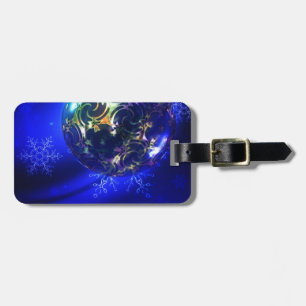 Blau-blaue Weihnachtsbaumgestaltung, nach Maß anpa Gepäckanhänger