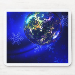 Blau-blaue Weihnachtsbaumgestaltung, nach Maß anpa Mousepad