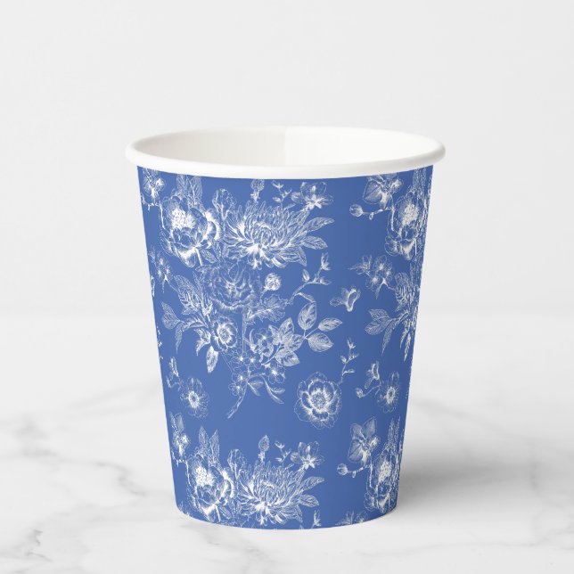 Blau-blaues Brautparty Pappbecher (Links)