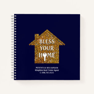Blau BLESS YOUR HOME Immobilien Notizbuch