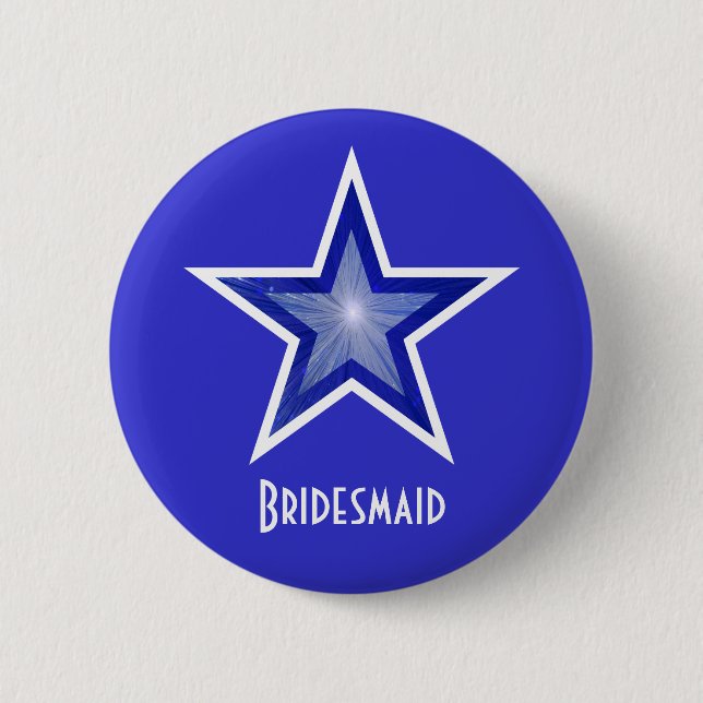 Blau Blue Star "Bridesmaid"-Taste blau Button (Vorderseite)