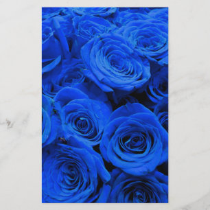 Blau blühende Blumen blauer Rose Briefpapier
