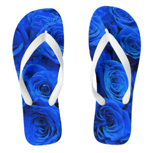 Blau blühende Blumen blauer Rose Flip Flops