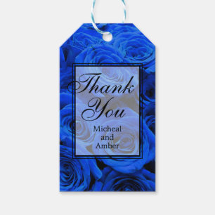 Blau blühende Blumen blauer Rose Geschenkanhänger