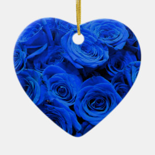 Blau blühende Blumen blauer Rose Keramikornament