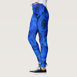 Blau blühende Blumen blauer Rose Leggings
