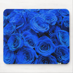 Blau blühende Blumen blauer Rose Mousepad