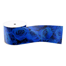 Blau blühende Blumen blauer Rose Ripsband