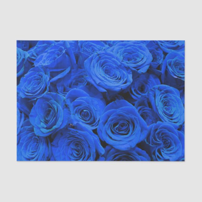 Blau blühende Blumen blauer Rose Seidenpapier (Vorderseite)