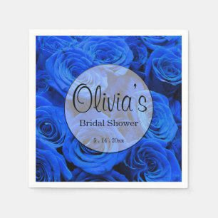 Blau blühende Blumen blauer Rose Serviette
