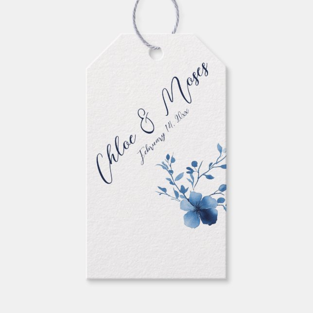 Blau, Blume Blossom, klein, Geschenkanhänger (Vorderseite)