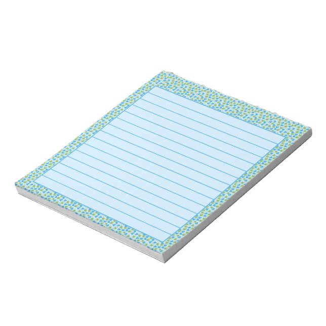 Blau blumig notizblock (Rotiert)