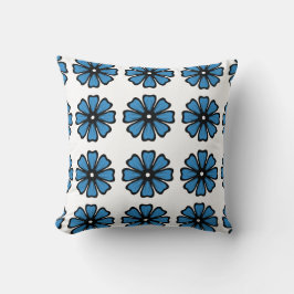 Blau-Blüte - Polyester-Kissen 16" x 16" Kissen