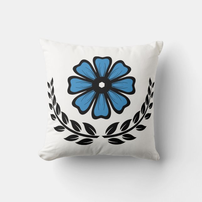 Blau-Blüte - Polyester-Kissen 16" x 16" Kissen (Vorderseite)