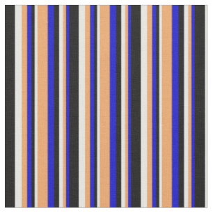 Blau, braun, Minzcreme und schwarzes Muster Stoff