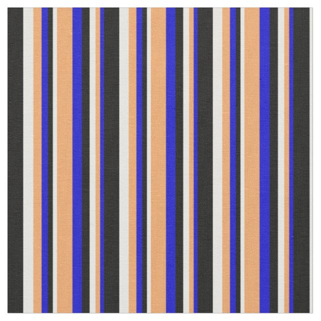 Blau, braun, Minzcreme und schwarzes Muster Stoff (Nahaufnahme)