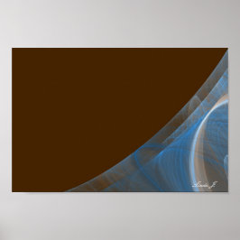 Blau-braunes Fraktal - Leinwand an der Grenze oder Poster
