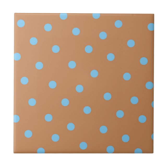 Blau-braunes Tupfenmuster Fliese (Vorderseite)