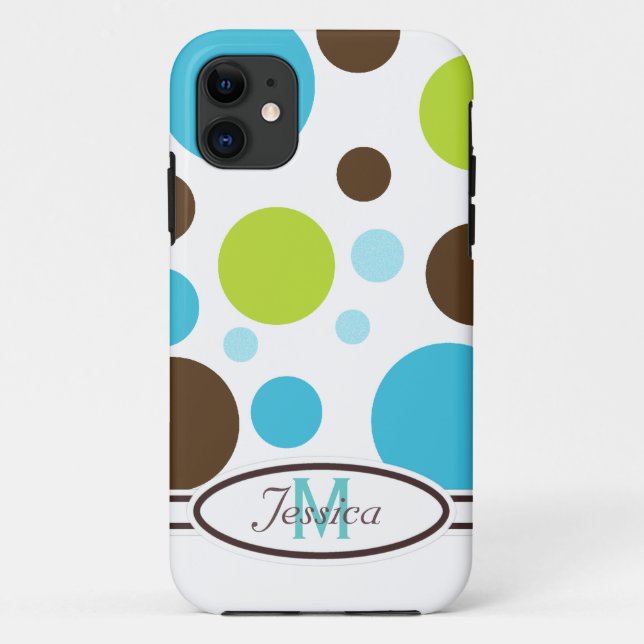 Blau, Brown und grüner Monogramm iPhone 5 Kasten Case-Mate iPhone Hülle (Rückseite)