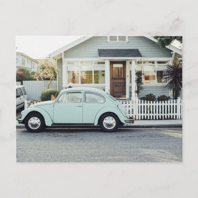 BLAU BUG Jahrgangswagen & Hütte Postkarten (Vorderseite)