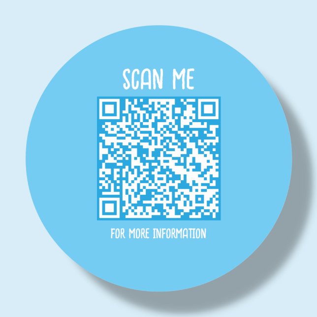 Blau | Business QR Code Scannable Runder Aufkleber (Von Creator hochgeladen)