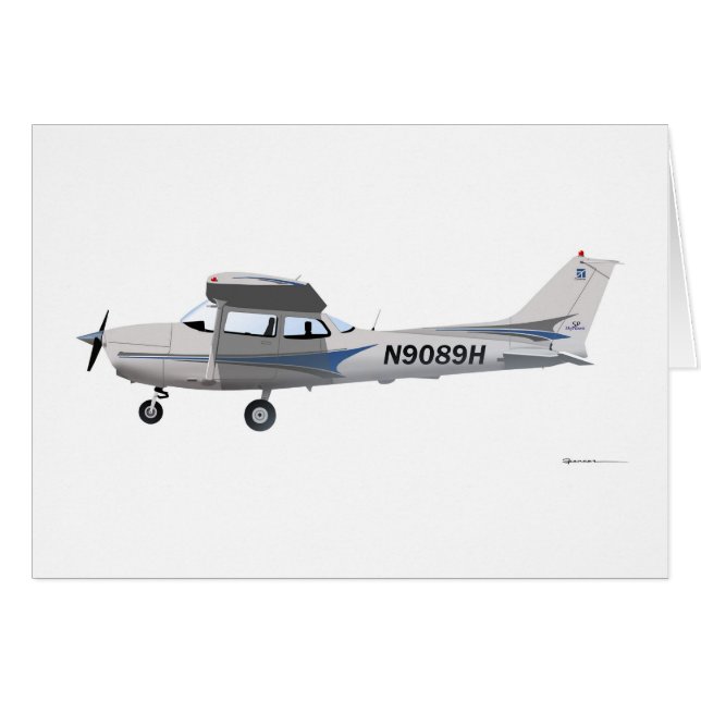 Blau Cessnas 172 Skyhawk (Vorderseite (Horizontal))