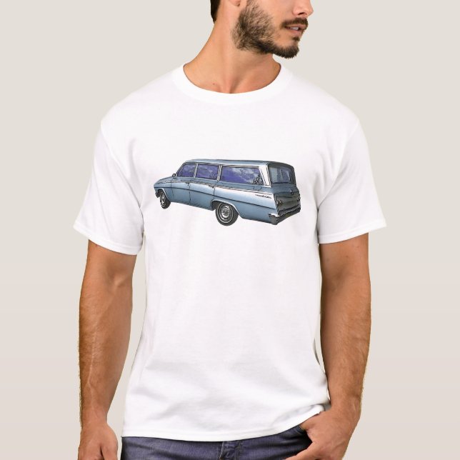 Blau-Chevrolet-Kombiwagen 1962 T-Shirt (Vorderseite)