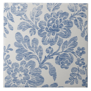 Blau Chinoiserie Vintag Fliese