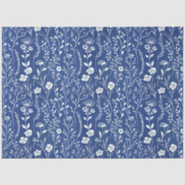 Blau-Chinoiserie-Wildblume Seidenpapier
