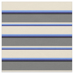 Blau, Cornflower Blau, Beige, Dim Grau und Schwarz Stoff