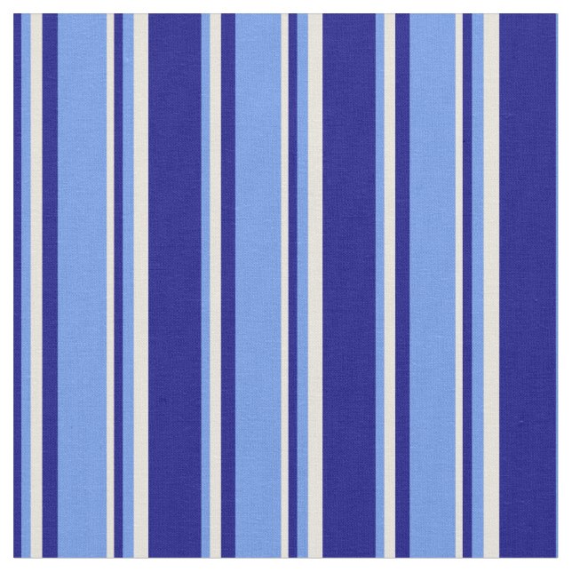 Blau, Cornflower Blau und Beige Farbmuster Stoff (Nahaufnahme)