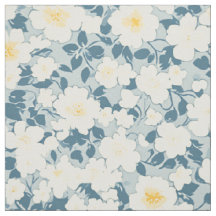 Blau-creme-dichtes Landhaus-Blumenmuster