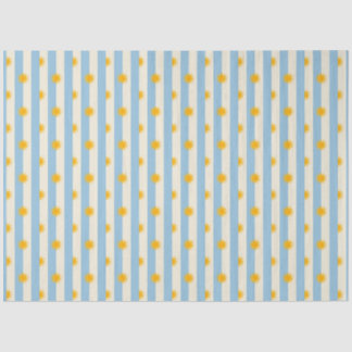 Blau-creme-gestreiftes Gold-Sunburst-Seidenpapier Seidenpapier