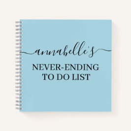 Blau, das nie endet, um Notebook-Liste zu machen Notizbuch