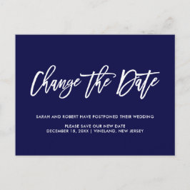 Blau | Datum der Änderung Zurückgestellt Storniert Ankündigungspostkarte