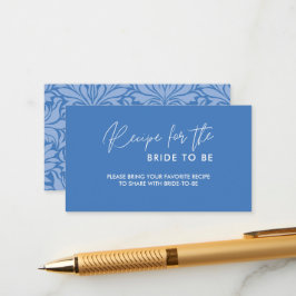 Blau-Delft-Brautparty gemeinsam ein Rezept Begleitkarte