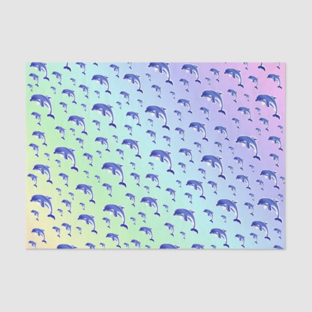 Blau, Delphin, Fisch, Natur, Wasser, Design, Seidenpapier (Vorderseite)
