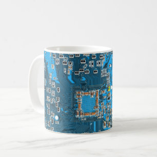 Blau der Computergehäuse Kaffeetasse