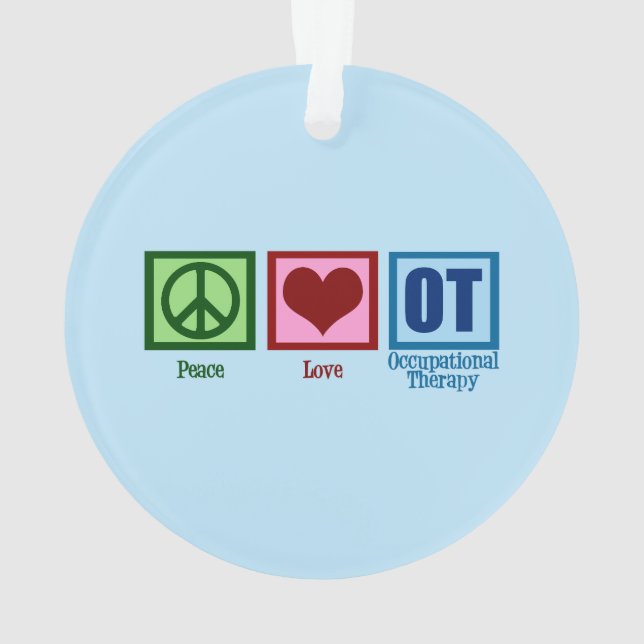 Blau der FriedensLiebe-Beschäftigungstherapie-OT Ornament (Rückseite)