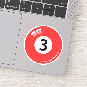 Blau der Pool-/Billardkugelzahl drei (3) Aufkleber