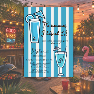 Blau Der Sommer, in dem ich 13 wurde Mocktail Gebu Einladung