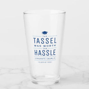 Blau der Tassel war den problematischen Abschluss Glas