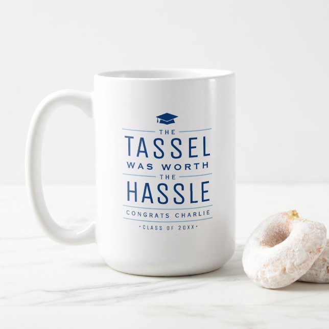Blau der Tassel war den problematischen Abschluss  Kaffeetasse (Mit Donut)