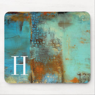 Blau des Monogramm-  Deja Mousepad