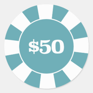 Blau des Poker-Untersetzer-50 Runder Aufkleber