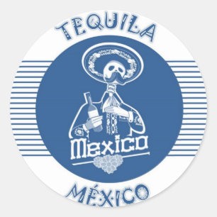 BLAU DES TEQUILA-MÉXICO RUNDER AUFKLEBER