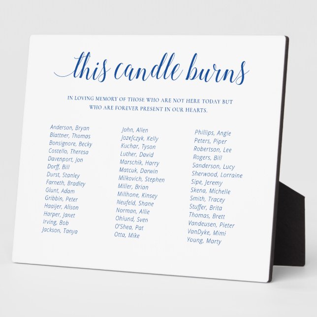 Blau Diese Kerze blendet die Wiedersehen der Klass Fotoplatte (Seite)