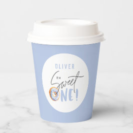 Blau Donut süß ein 1. Geburtstag Party Dekoration Pappbecher