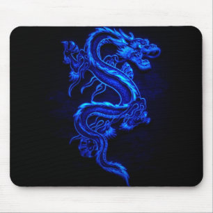 Blau-Drache-schwarzfeuer Mousepad